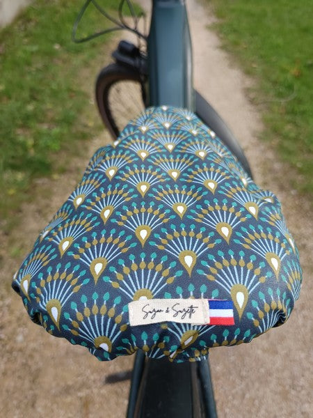 Couvre selle vert/ethnique (extra large anti pluie) - 2
